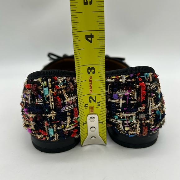 Steve Madden Glossier Colorful Tweed Bow Ballet Flats Black Cap Toe Women’s 10 - Picture 7 of 9